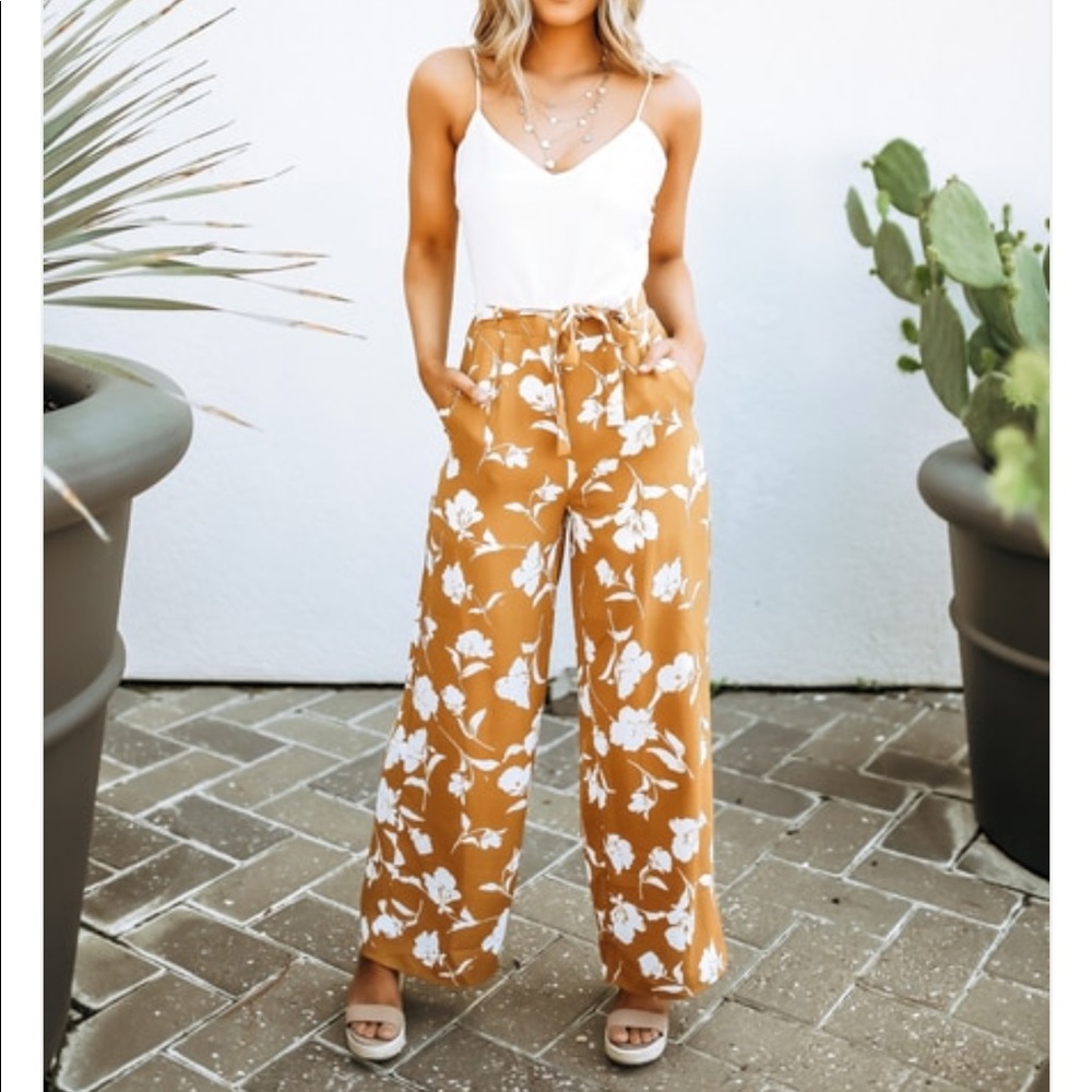 Everly Mustard and white jumpsuit! So cute!